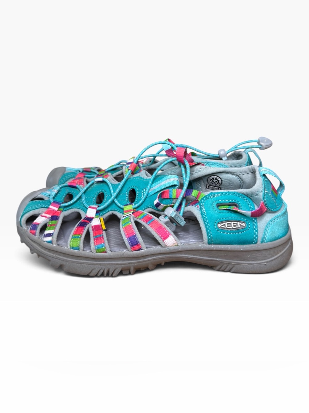 KEEN Whisper Sandals Women’s 6 Raya Fusion Teal Multi Color Closed Toe